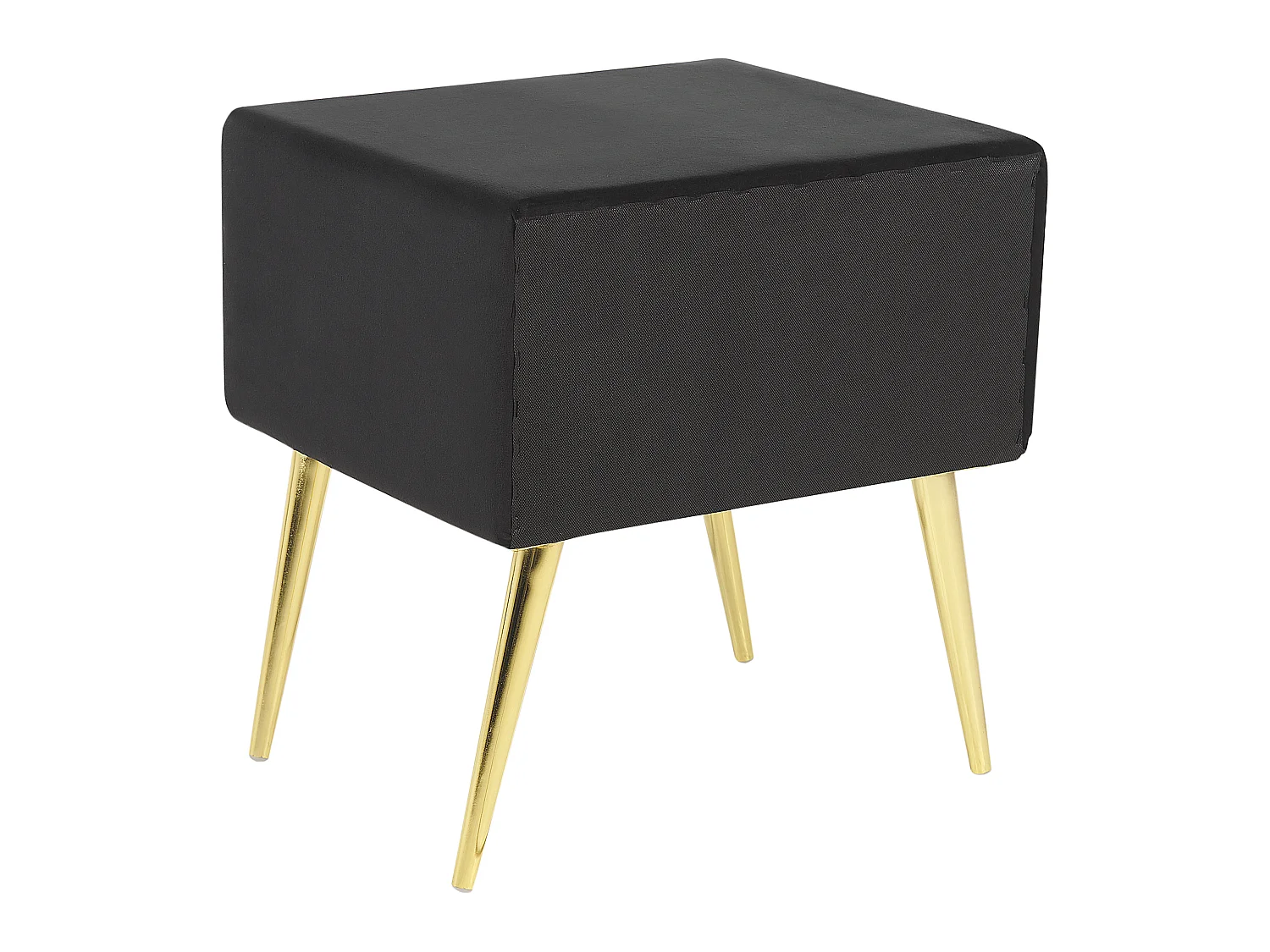 Table de nuit à 1 tiroir FLAYAT Velours Noir