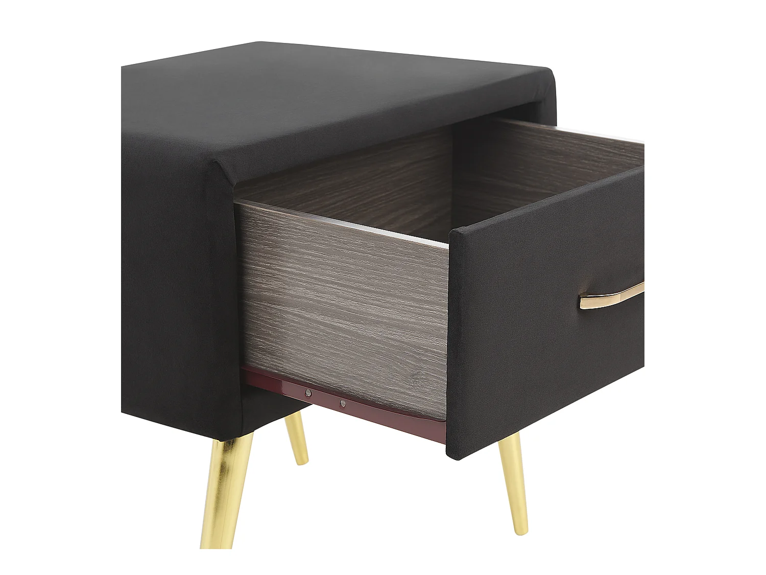 Table de nuit à 1 tiroir FLAYAT Velours Noir