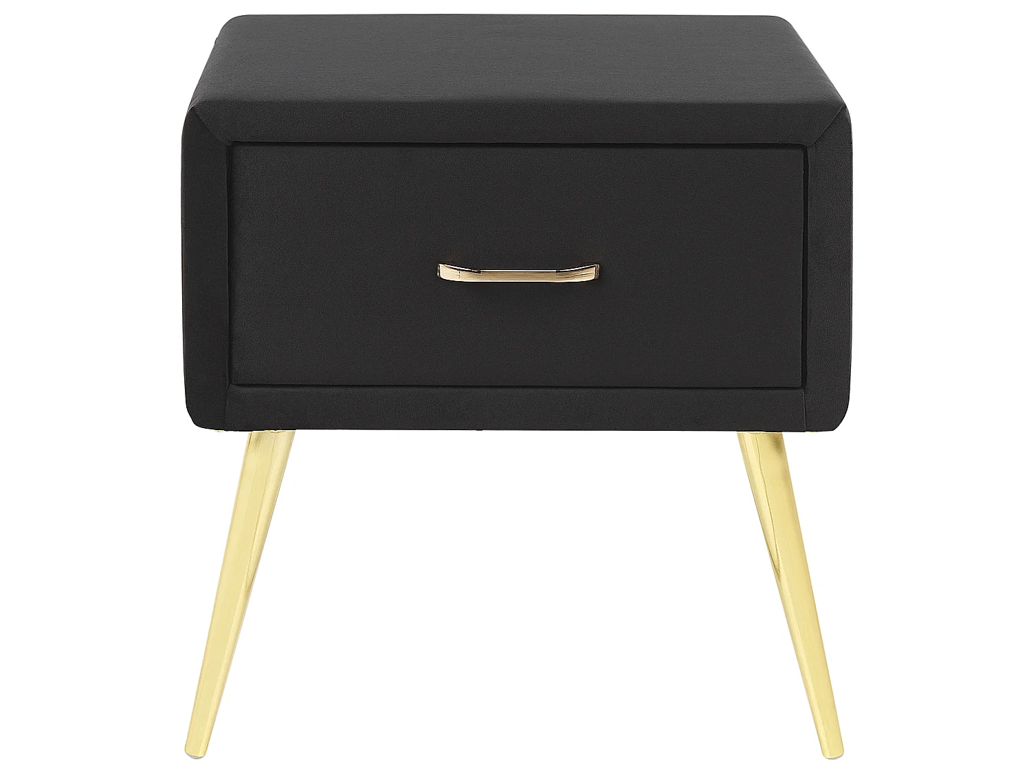 Table de nuit à 1 tiroir FLAYAT Velours Noir