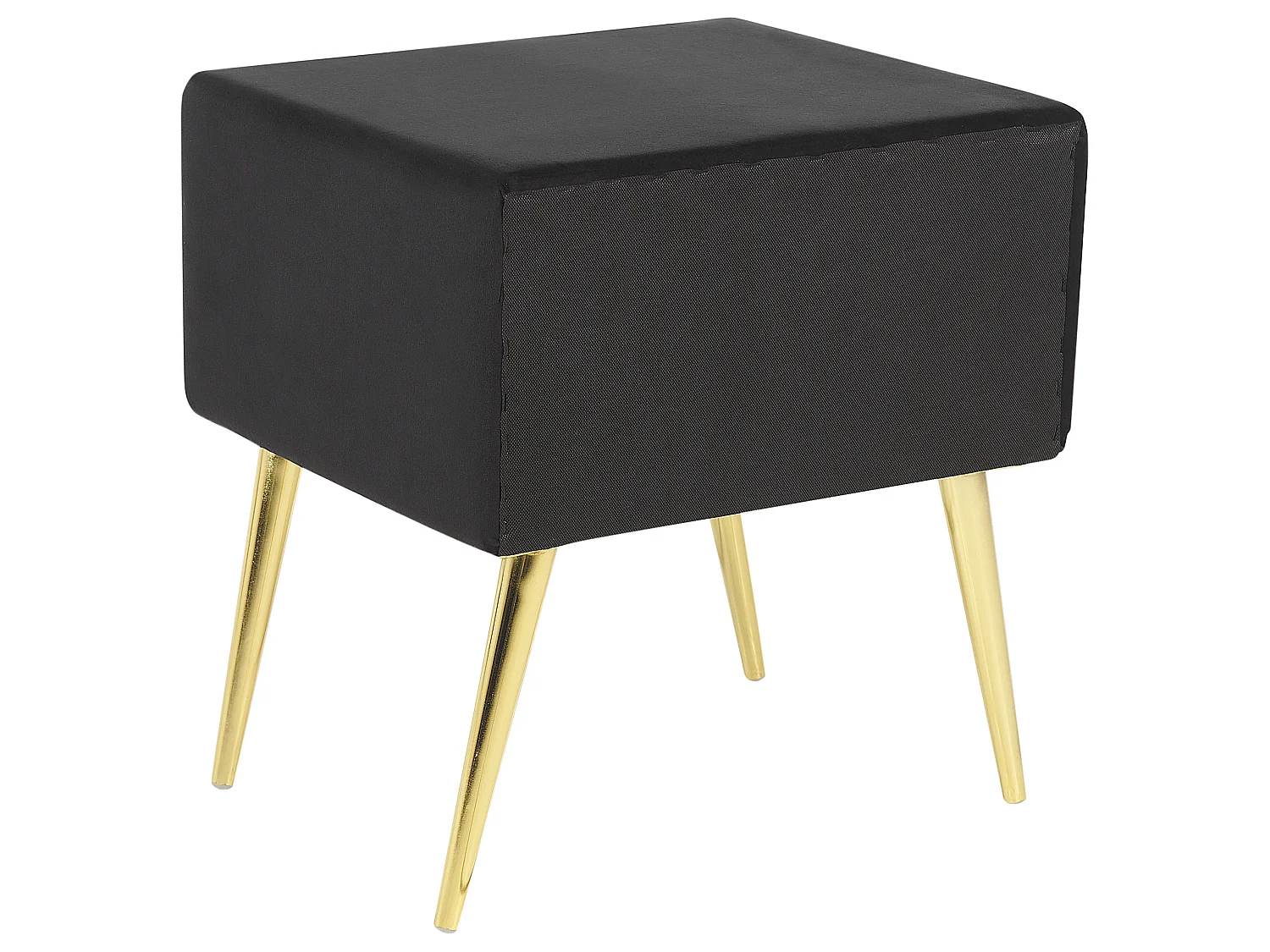 Table de nuit à 1 tiroir FLAYAT Velours Noir