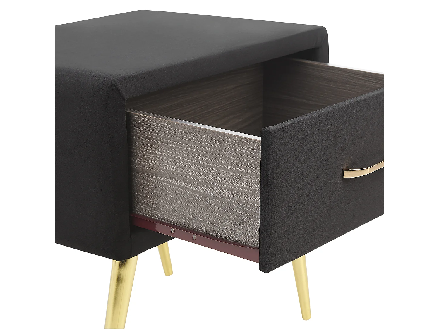 Table de nuit à 1 tiroir FLAYAT Velours Noir