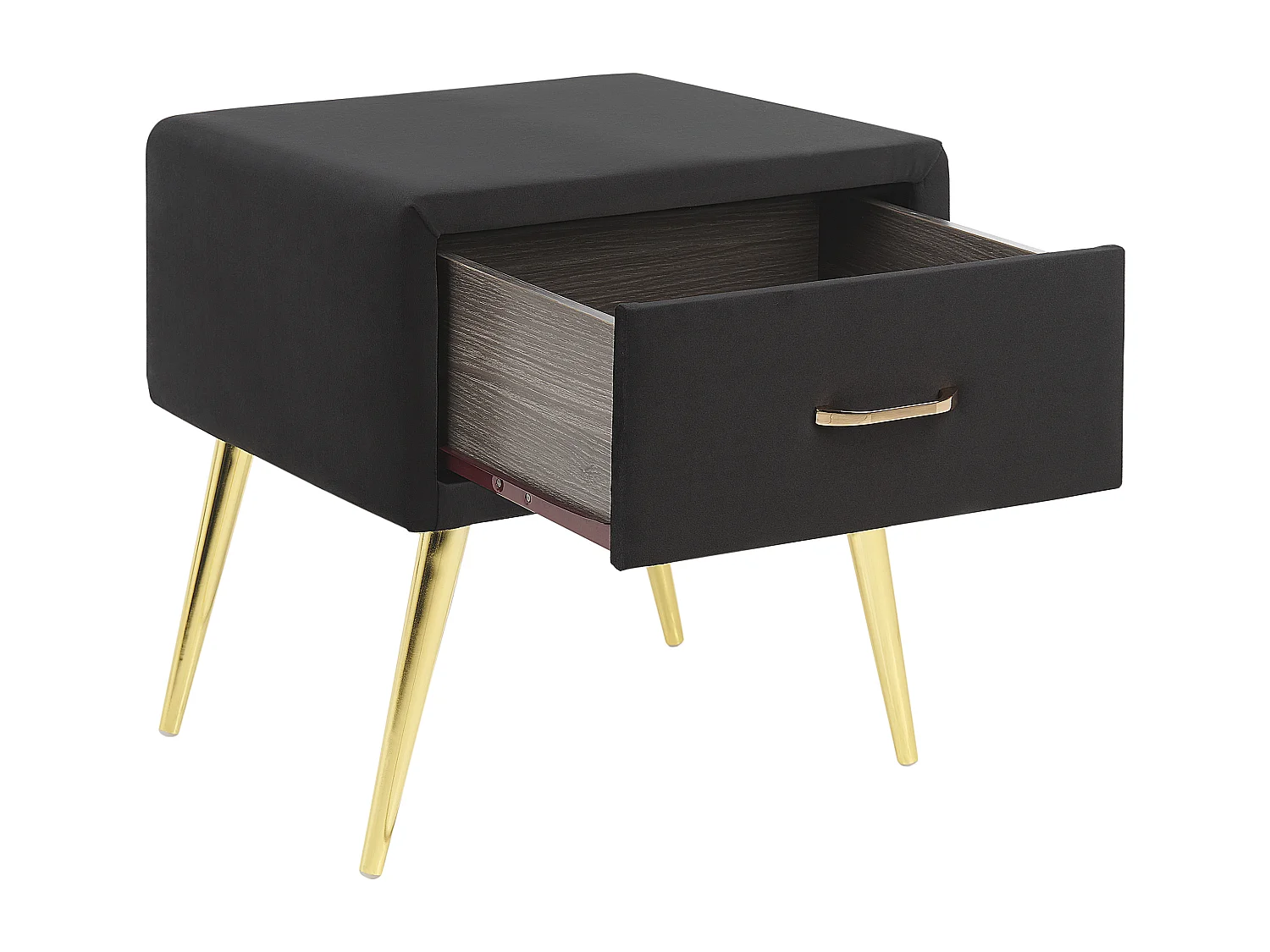 Table de nuit à 1 tiroir FLAYAT Velours Noir