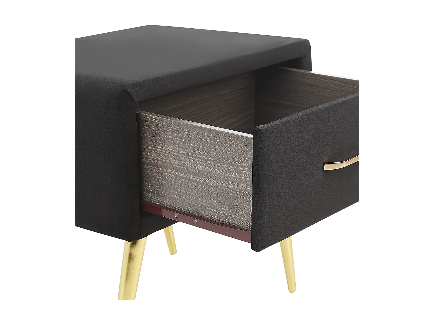 Table de nuit à 1 tiroir FLAYAT Velours Noir