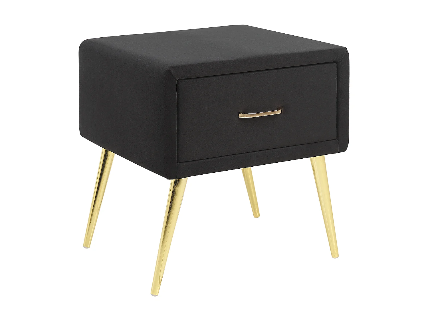 Comodino 1 cassetto FLAYAT Velluto Nero