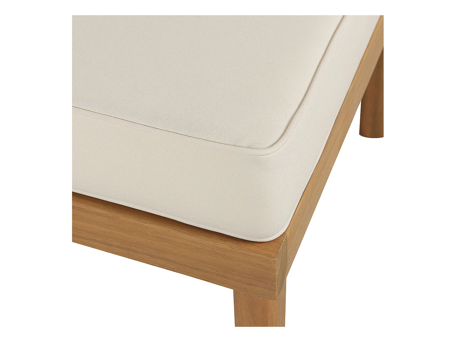 Lounge Sessel mit Ottomane Akazienholz hellbraun Auflagen beige Rustikal Baratti