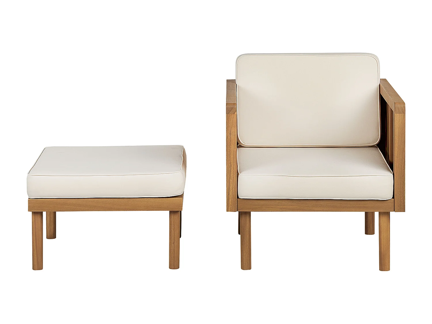 Fauteuil de jardin avec ottoman BARATTI Acacia Marron