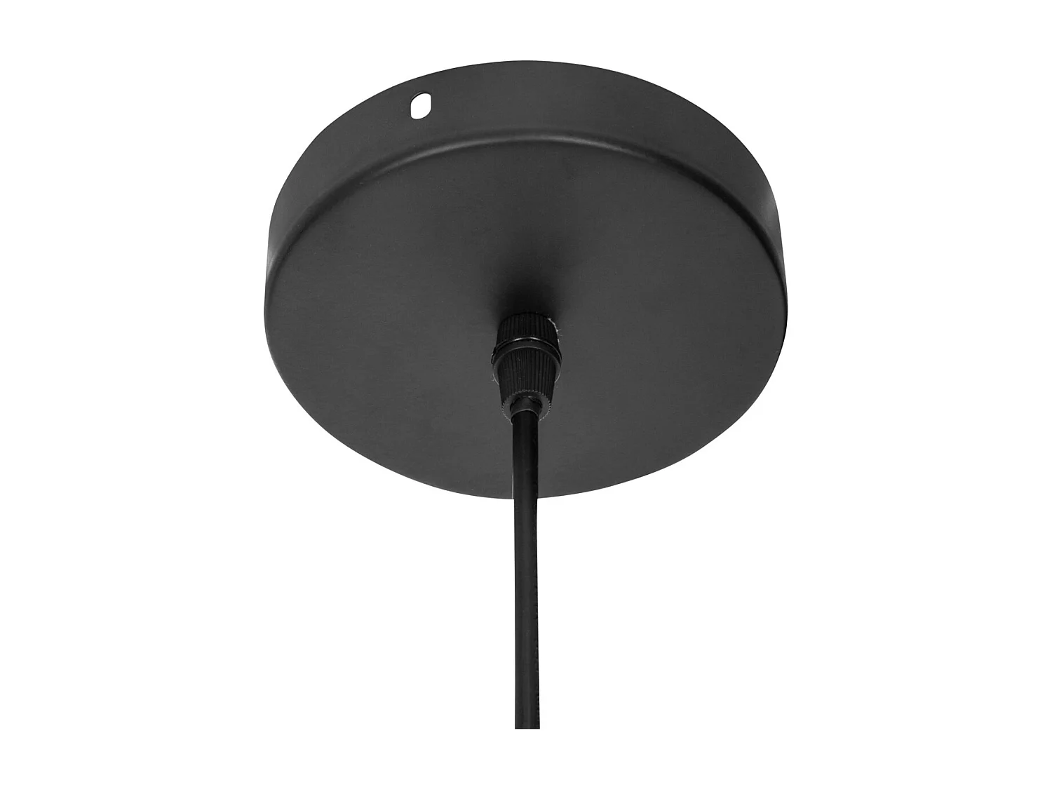 Luminaire Suspension en métal Noir et Rotin D 30.5 cm