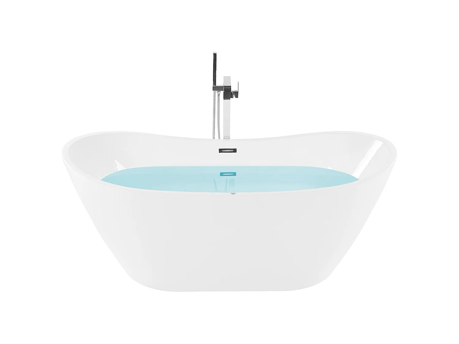 Whirlpool Badewanne freistehend weiß oval mit LED 180 x 85 cm ANTIGUA