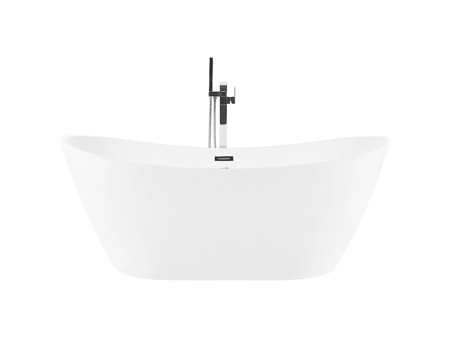 Whirlpool Badewanne freistehend weiß oval mit LED 180 x 85 cm ANTIGUA