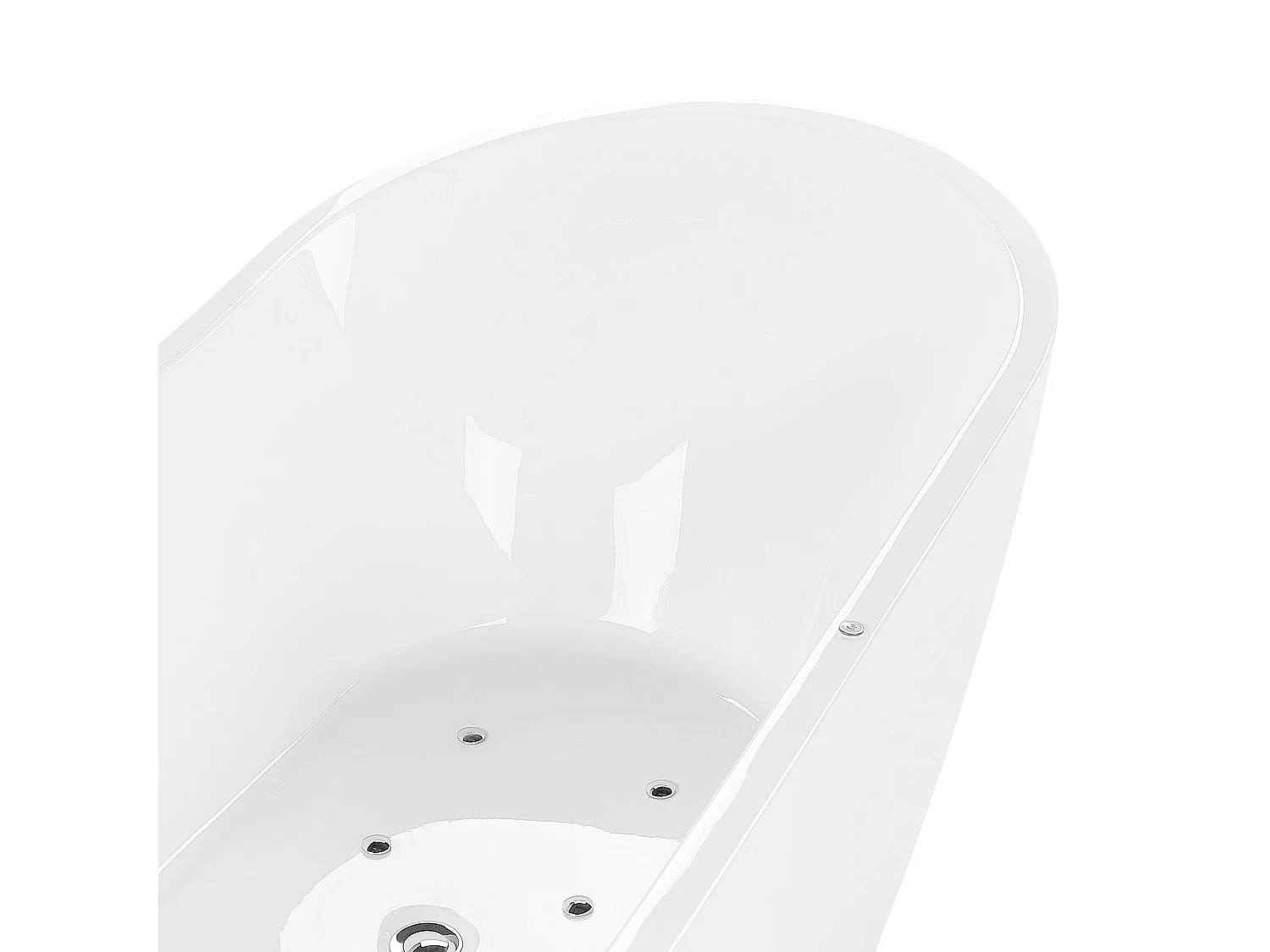 Whirlpool Badewanne freistehend weiß oval mit LED 180 x 85 cm ANTIGUA