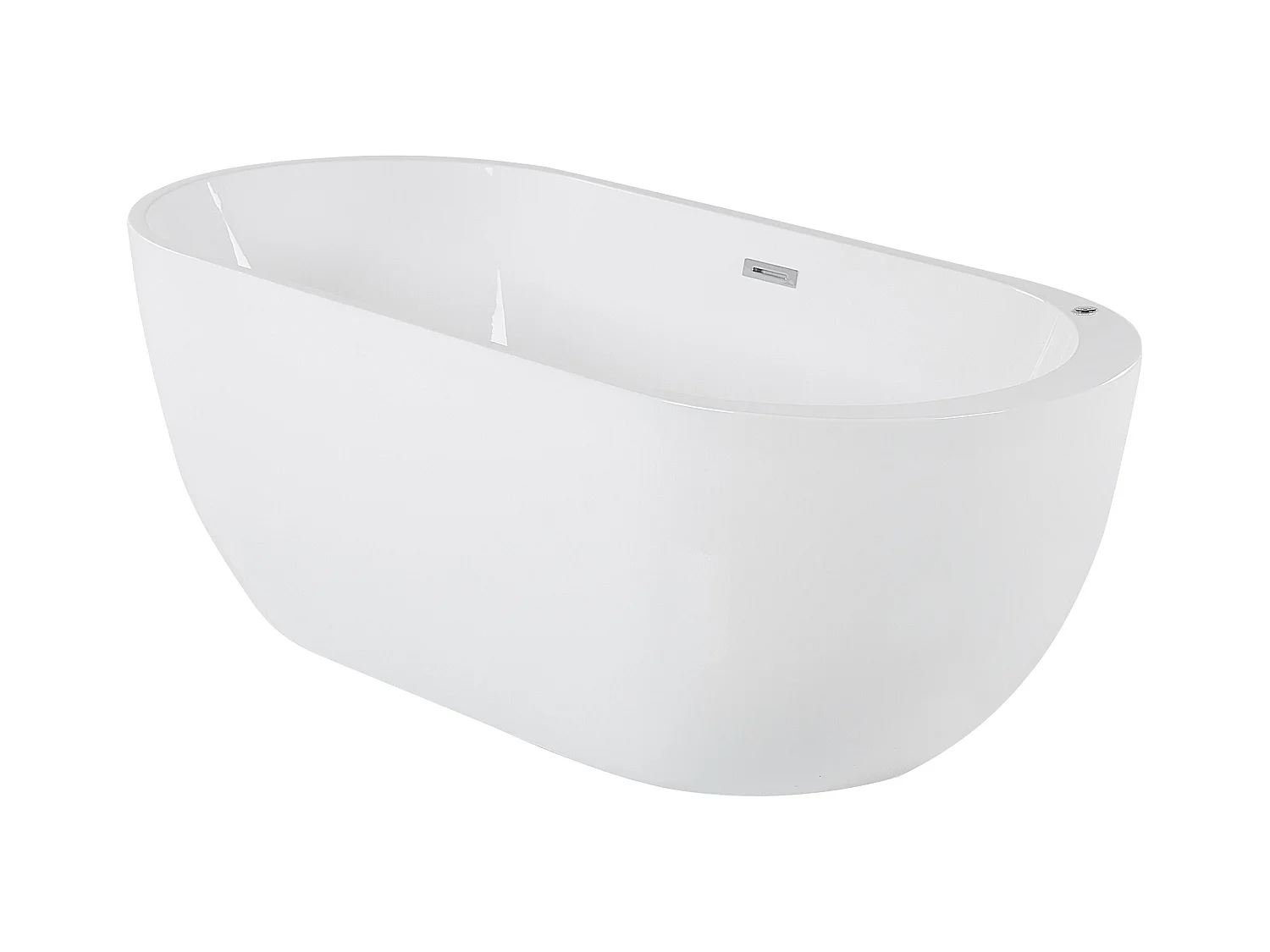 Baignoire balnéo îlot avec LED NEVIS 170 x 80 cm Blanc