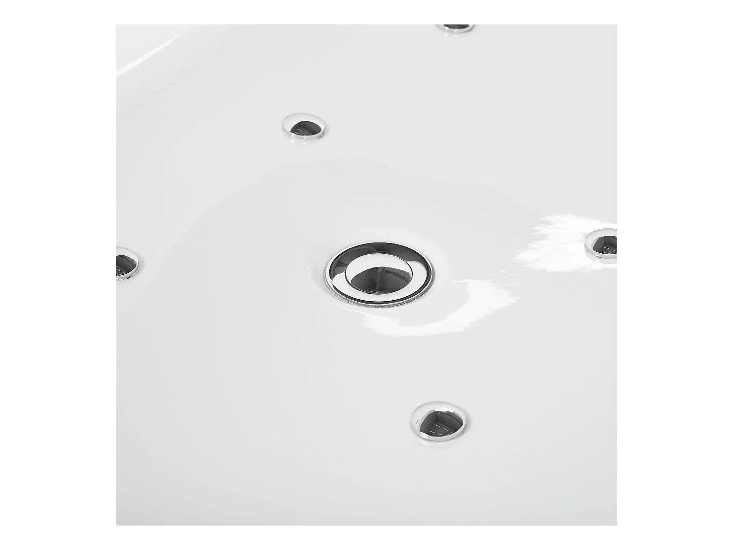 Baignoire balnéo îlot avec LED NEVIS 170 x 80 cm Blanc