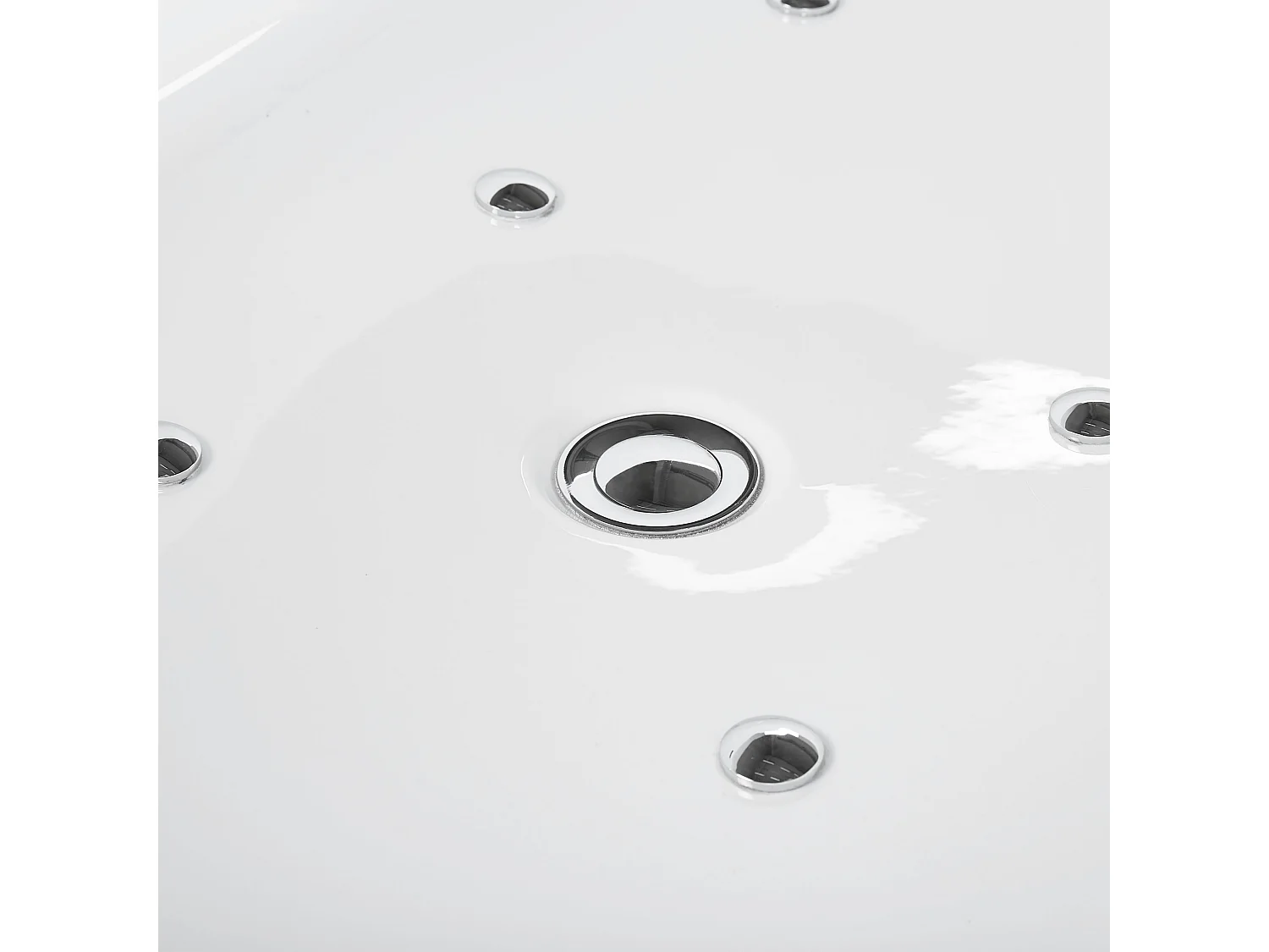 Vrijstaand bubbelbad met LED NEVIS 170 x 80 cm Wit