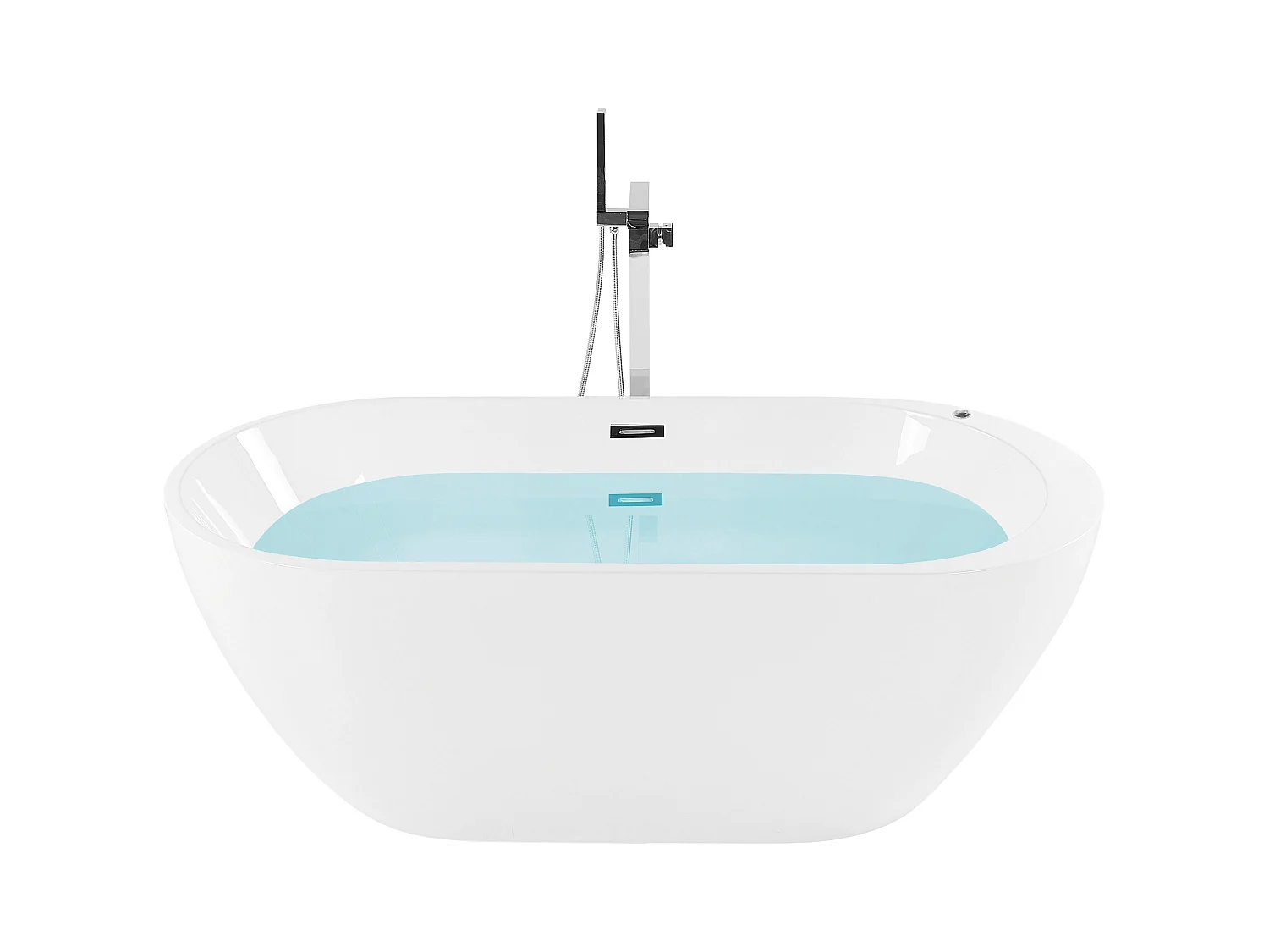 Vrijstaand bubbelbad met LED NEVIS 170 x 80 cm Wit