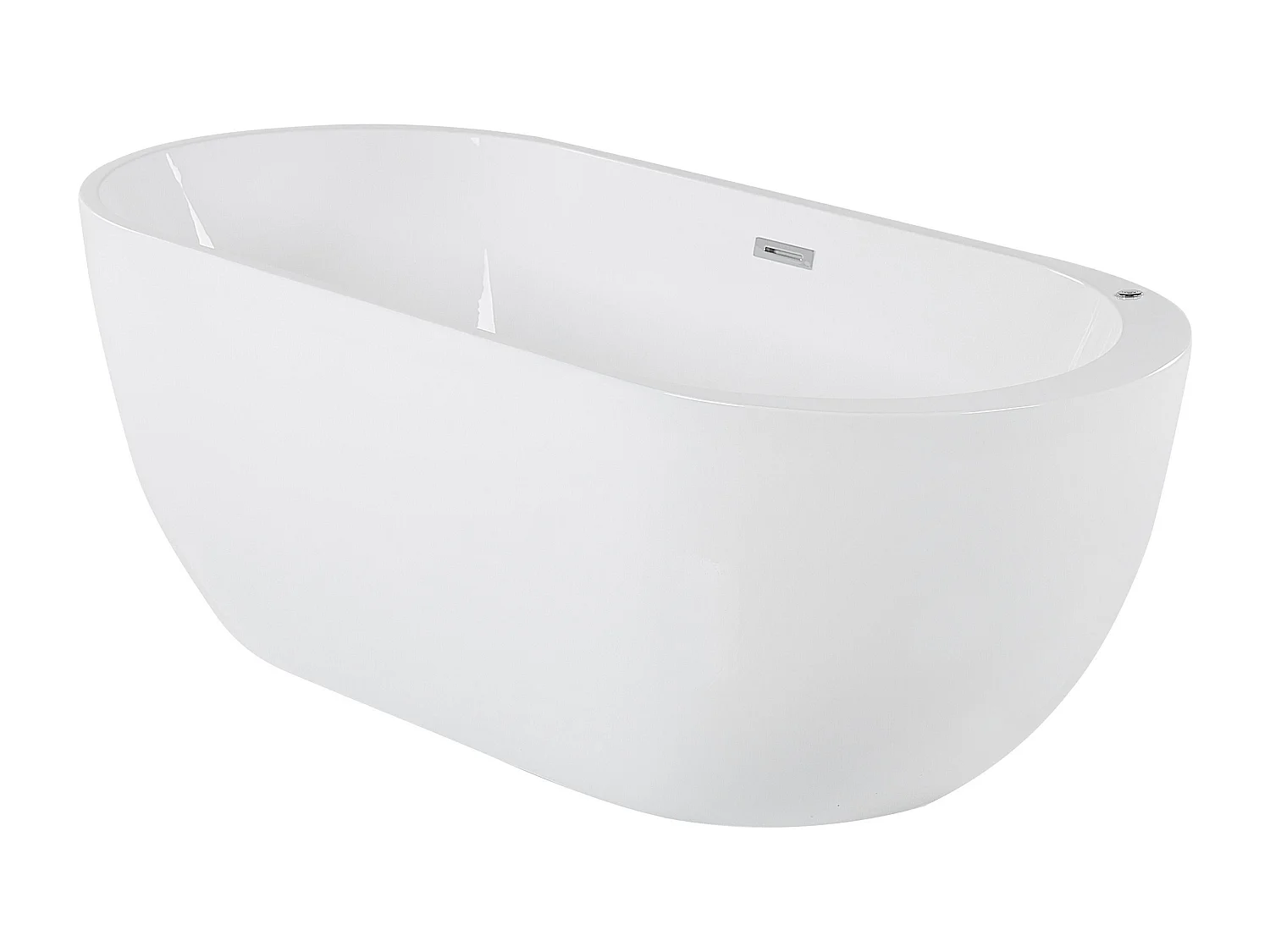 Vrijstaand bubbelbad met LED NEVIS 170 x 80 cm Wit