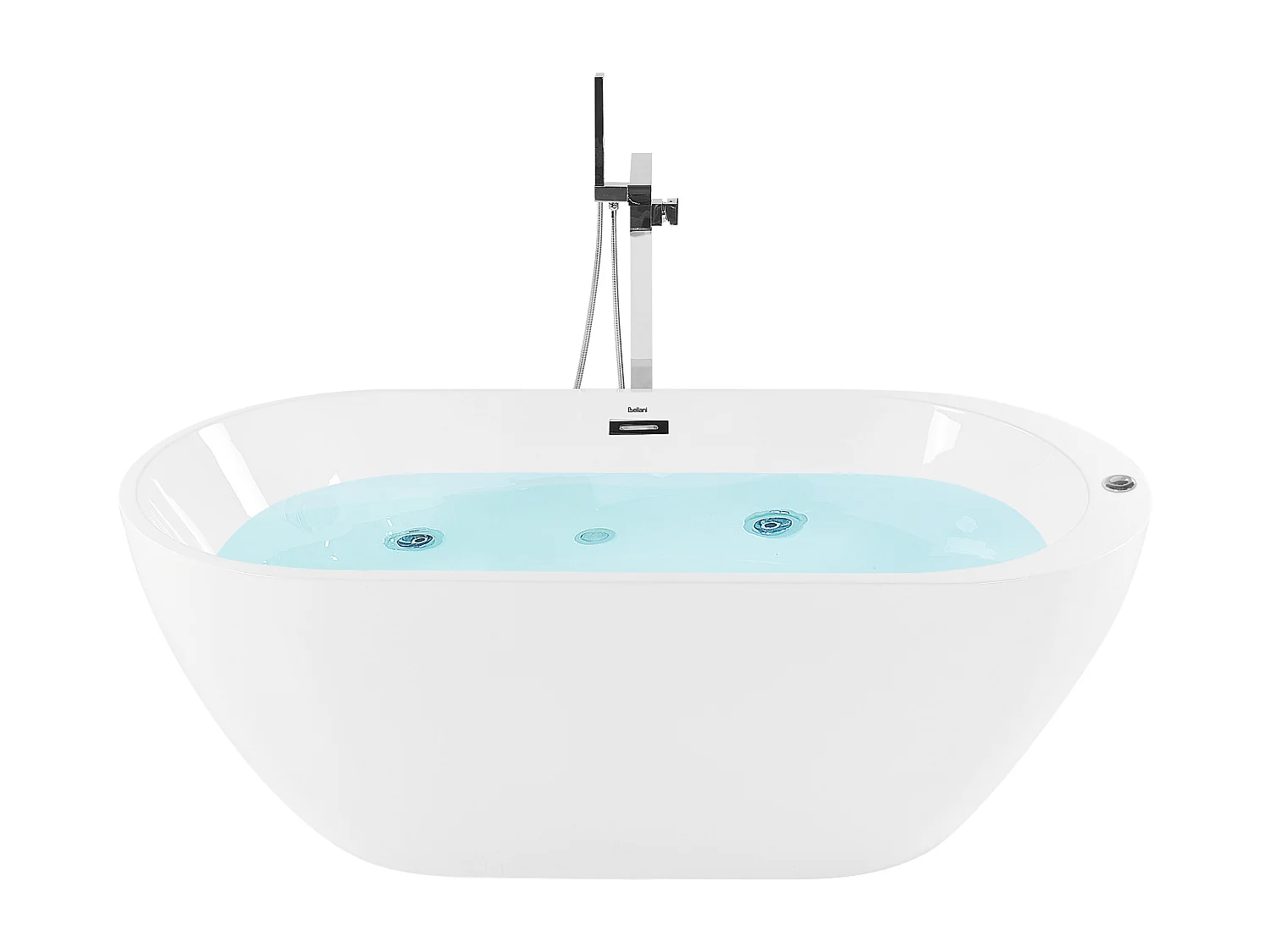 Wanna wolnostojąca LED z hydromasażem NEVIS 170 x 80 cm Biały
