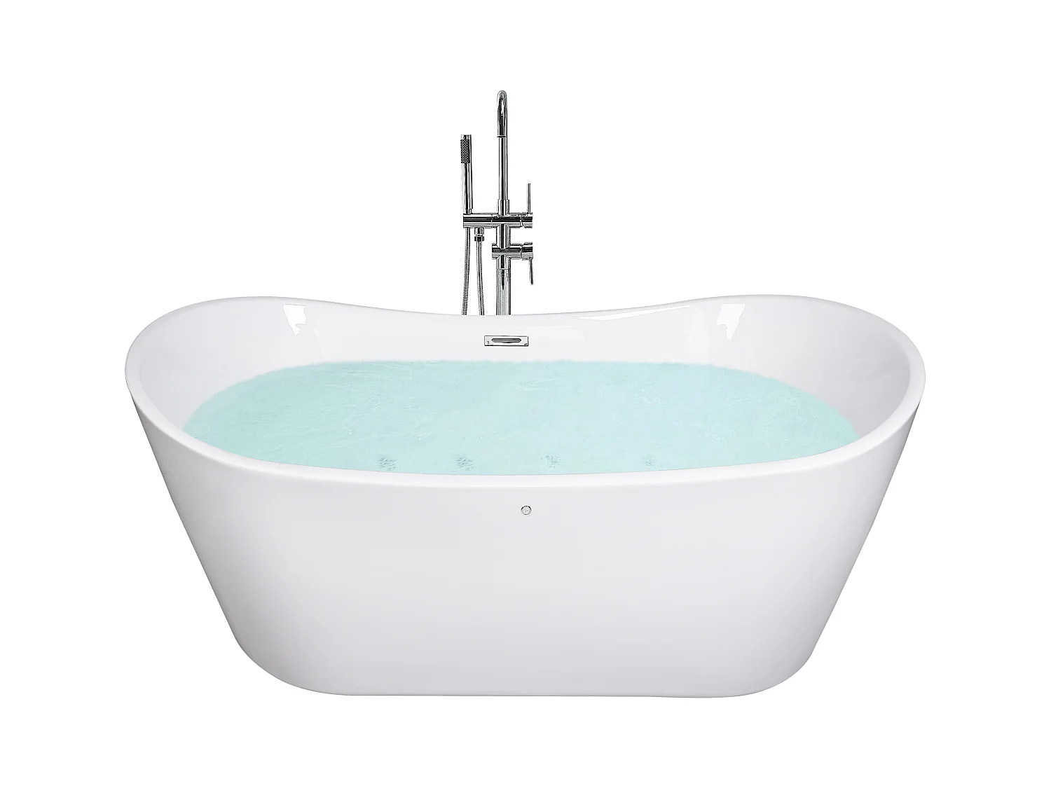 Vrijstaand bubbelbad met LED ANTIGUA 168 x 80 cm Wit