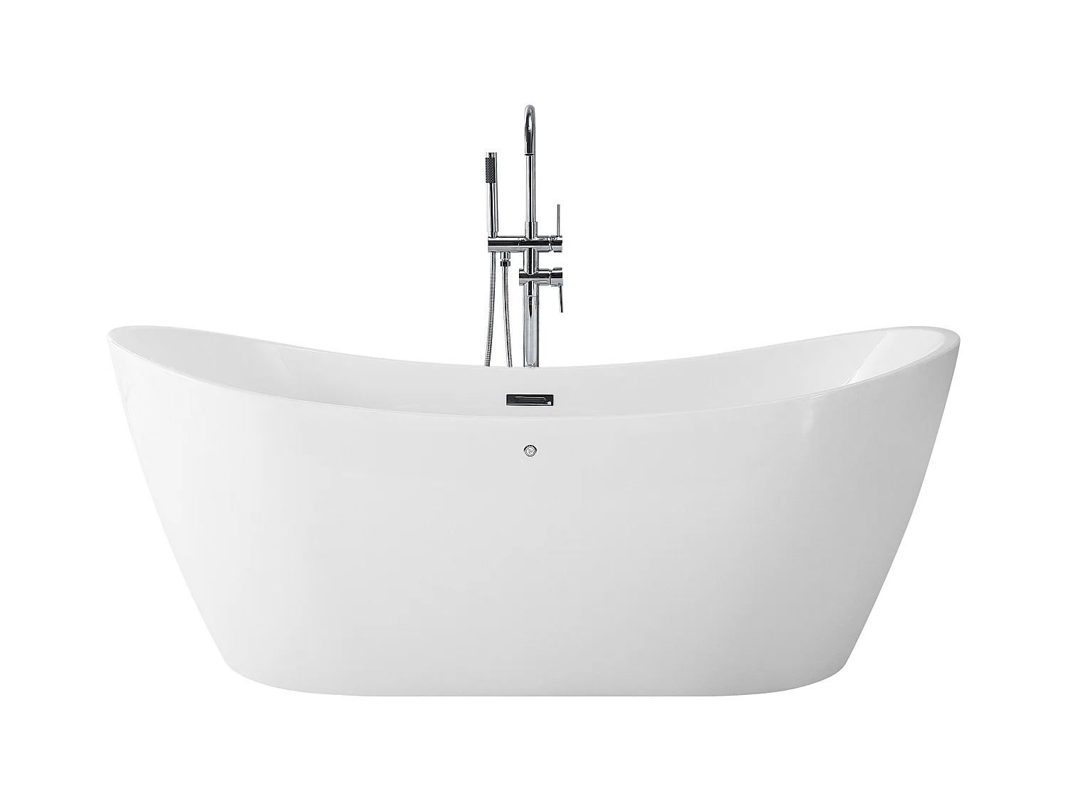 Vrijstaand bubbelbad met LED ANTIGUA 168 x 80 cm Wit