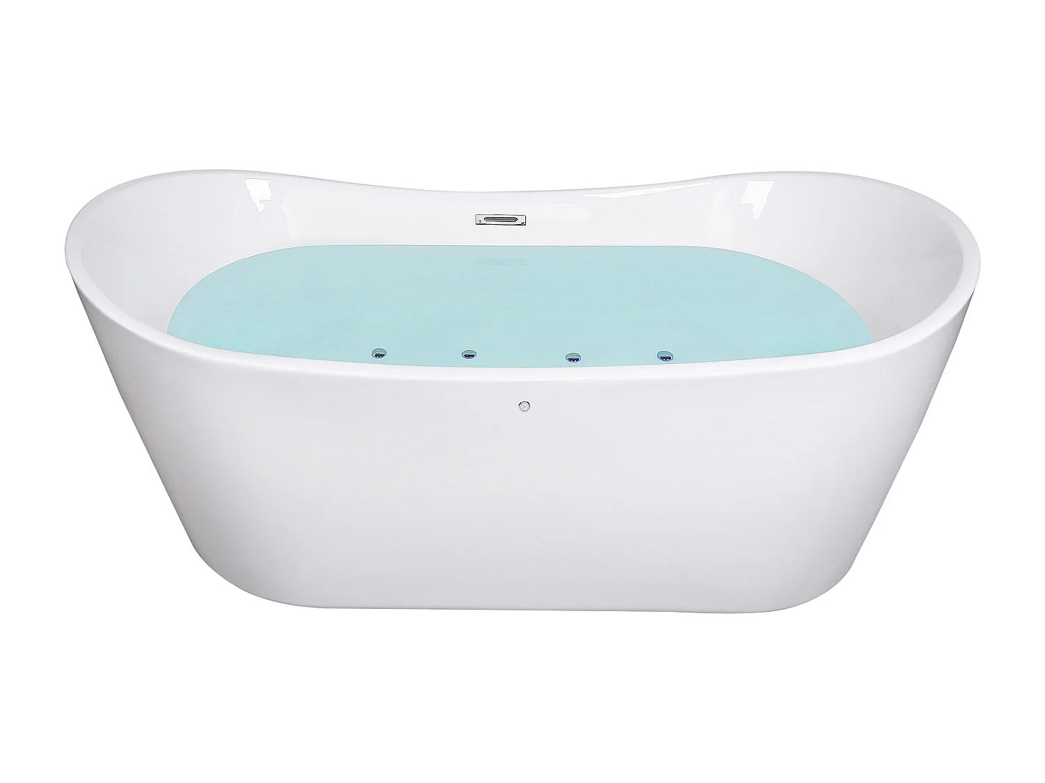 Vrijstaand bubbelbad met LED ANTIGUA 168 x 80 cm Wit