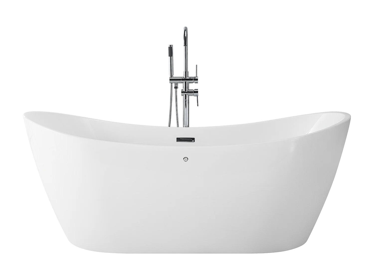 Vrijstaand bubbelbad met LED ANTIGUA 168 x 80 cm Wit