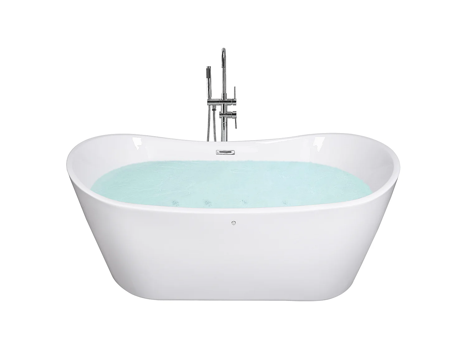 Baignoire balnéo îlot avec LED ANTIGUA 168 x 80 cm Blanc