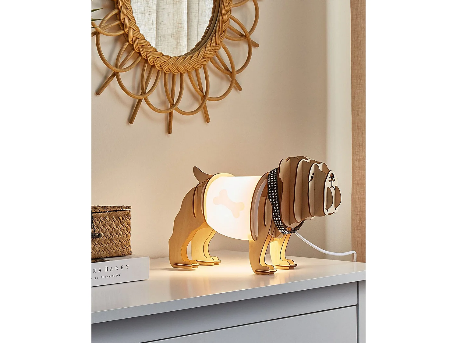 Lampe à poser Chien DOUCE Marron clair