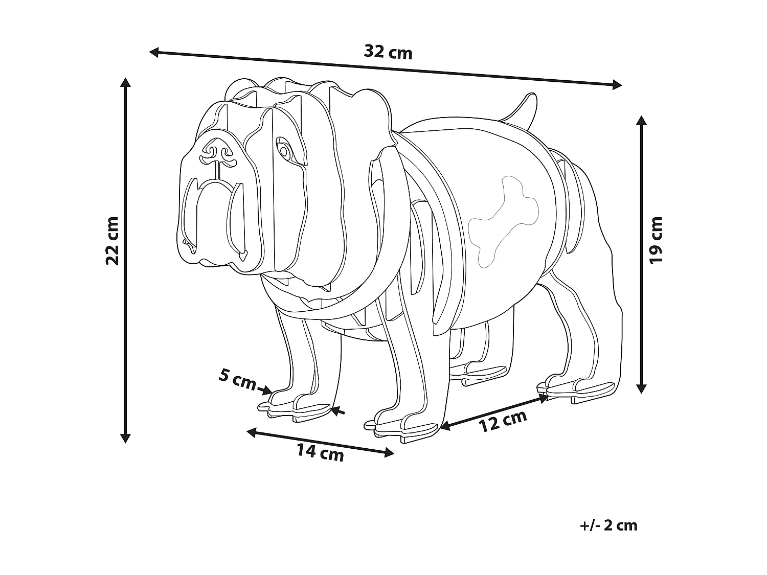 Lampe à poser Chien DOUCE Marron clair