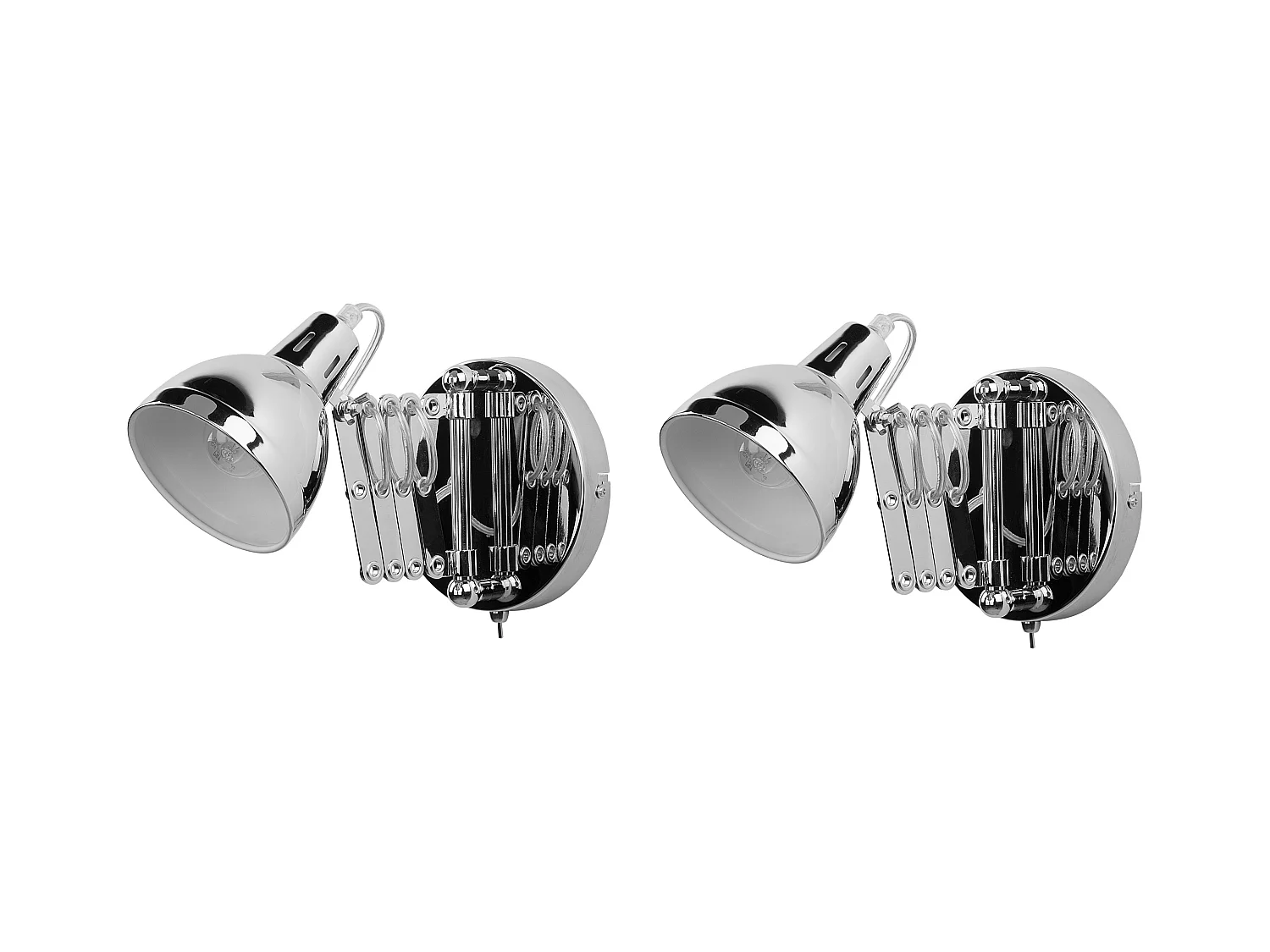 Lot de 2 lampes murales HARRINGTON Réglable Métal Argenté