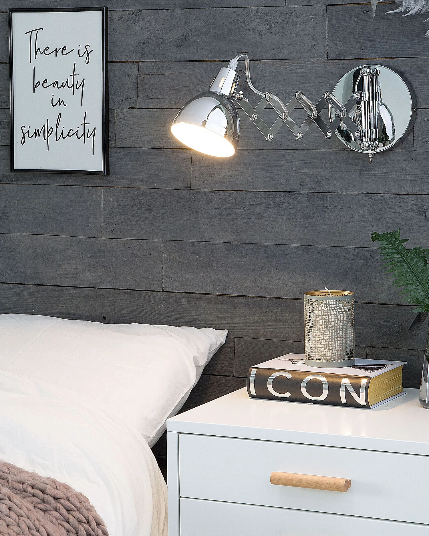 Lot de 2 lampes murales HARRINGTON Réglable Métal Argenté