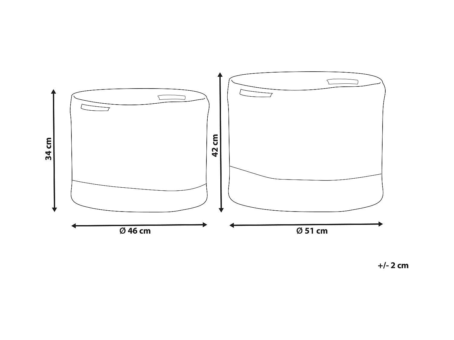 Set di 2 cestini KAHAN Cotone Bianco
