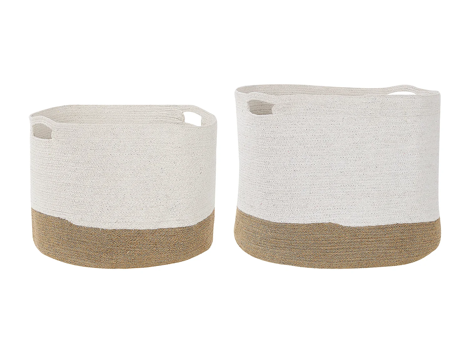 Lot de 2 paniers KAHAN Coton Blanc