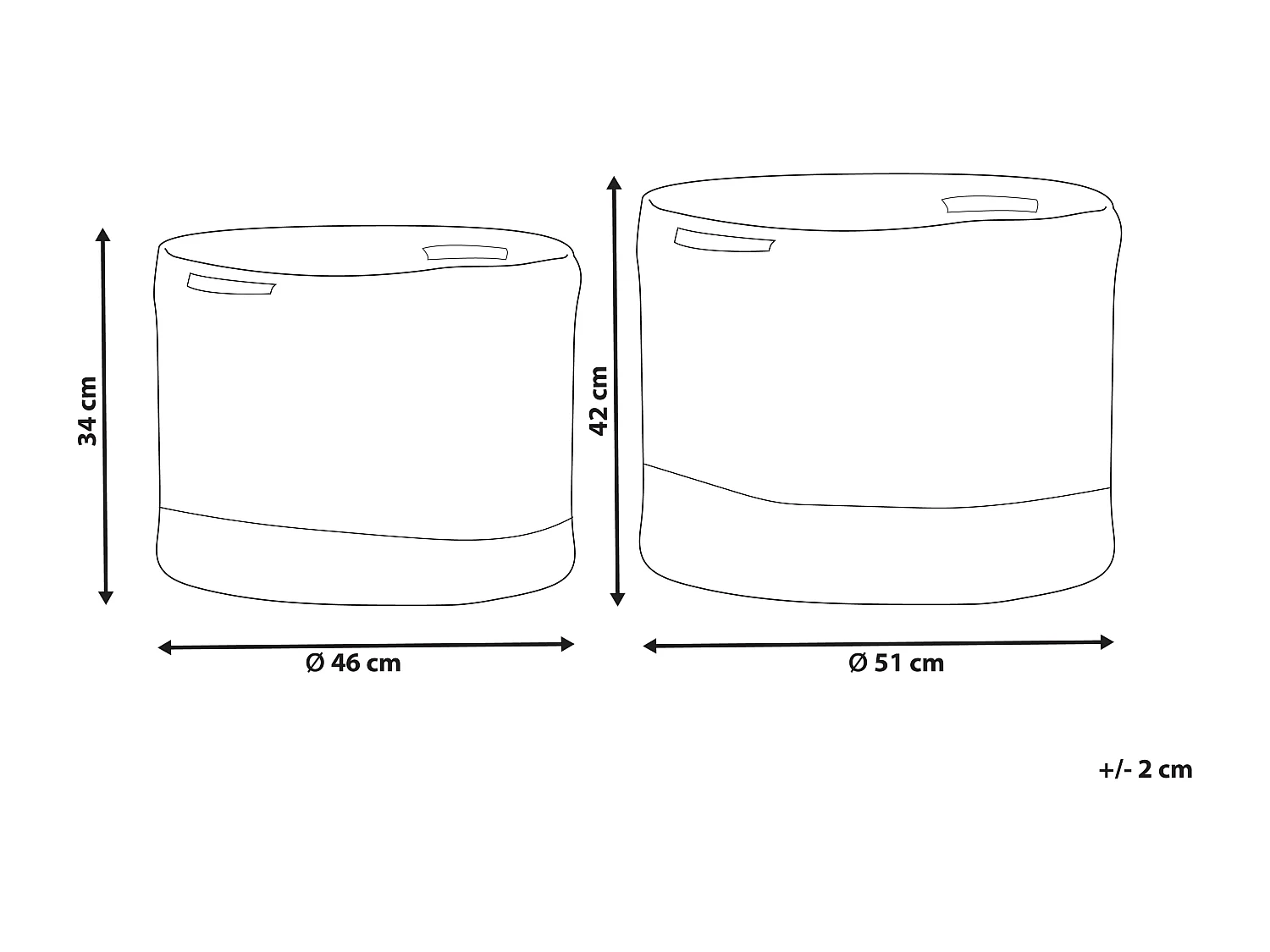 Lot de 2 paniers KAHAN Coton Blanc