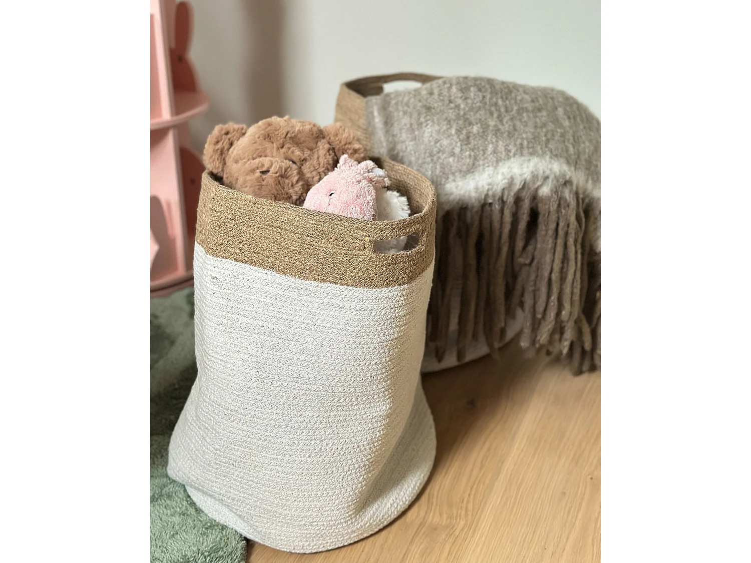Lot de 2 paniers KARDH Coton Blanc