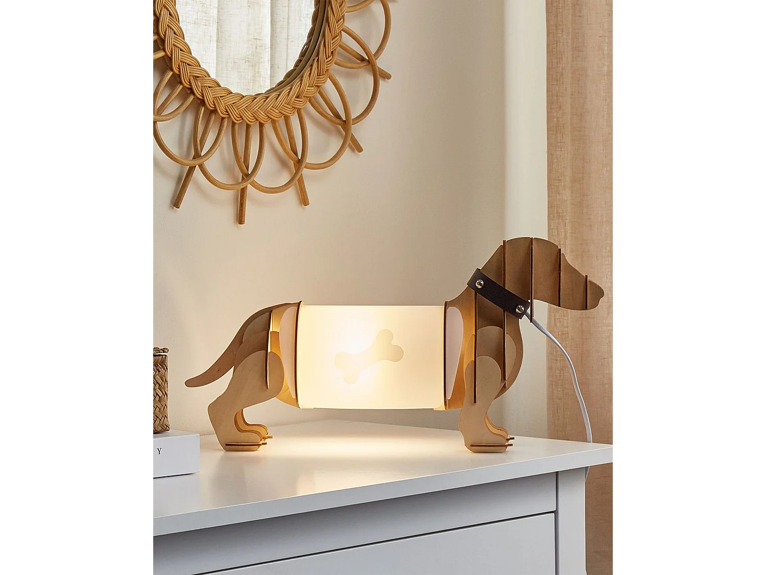 Lampe à poser Chien LOUBIERE Marron clair