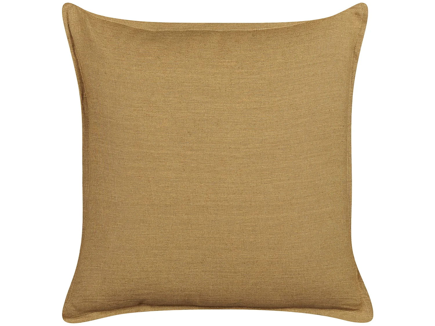 Set van 2 decoratieve kussens SUBULATA Linnen 45 x 45 cm Mosterdgeel Effen