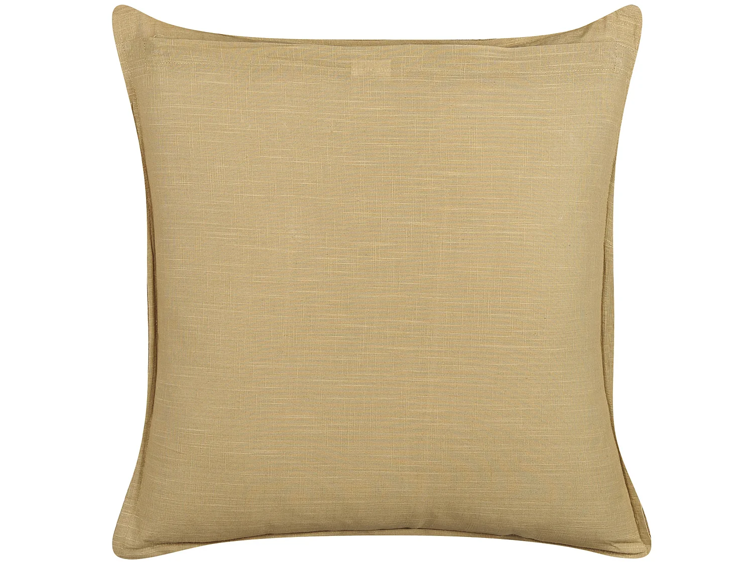 Set van 2 decoratieve kussens SUBULATA Linnen 45 x 45 cm Mosterdgeel Effen