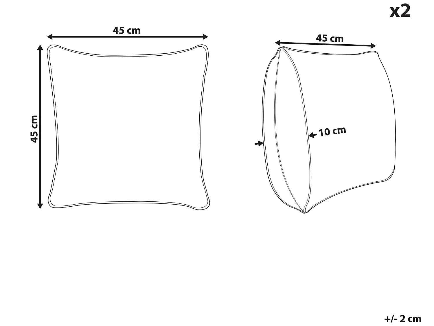 Set van 2 decoratieve kussens SUBULATA Linnen 45 x 45 cm Mosterdgeel Effen
