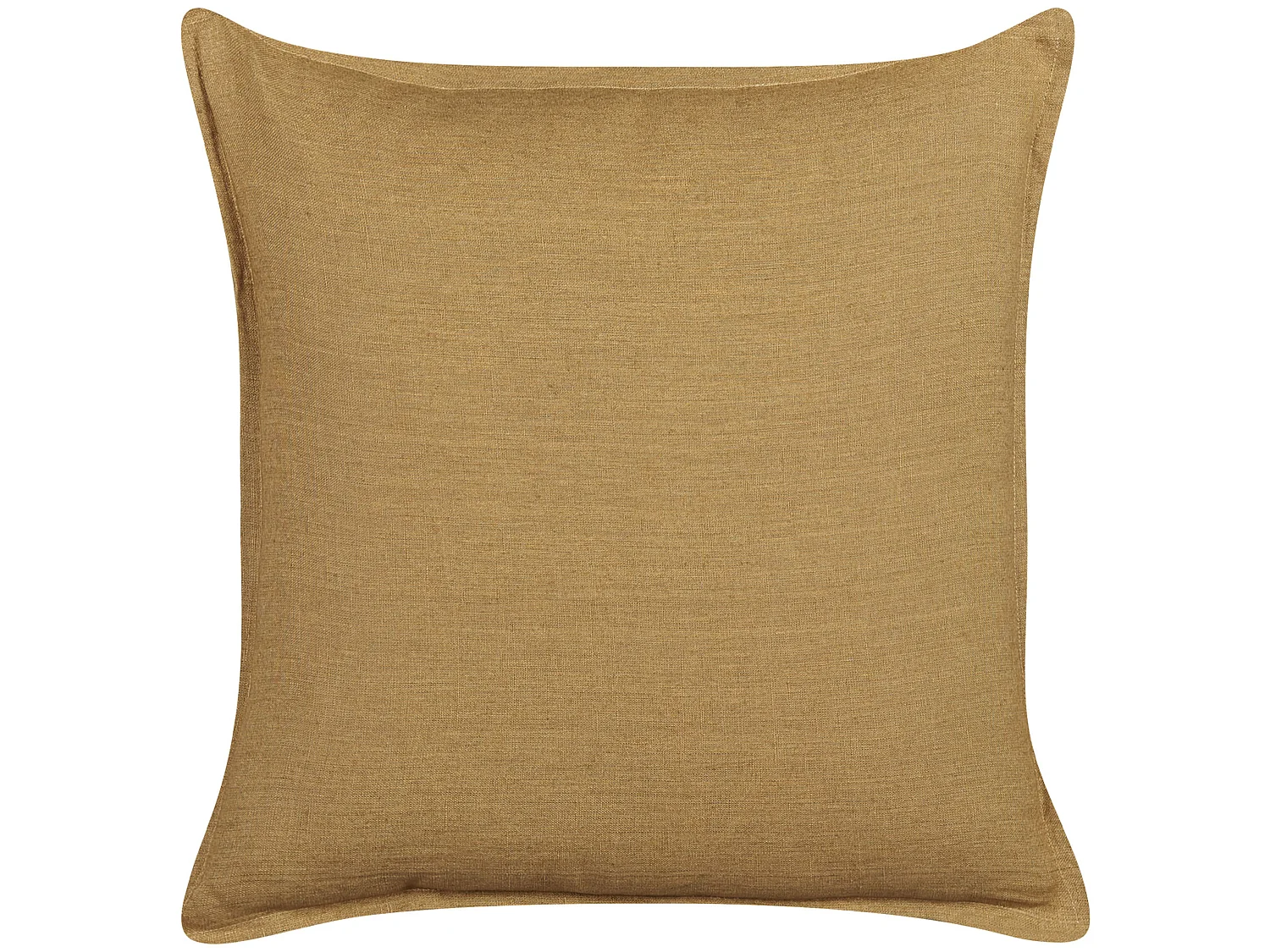 Set van 2 decoratieve kussens SUBULATA Linnen 45 x 45 cm Mosterdgeel Effen