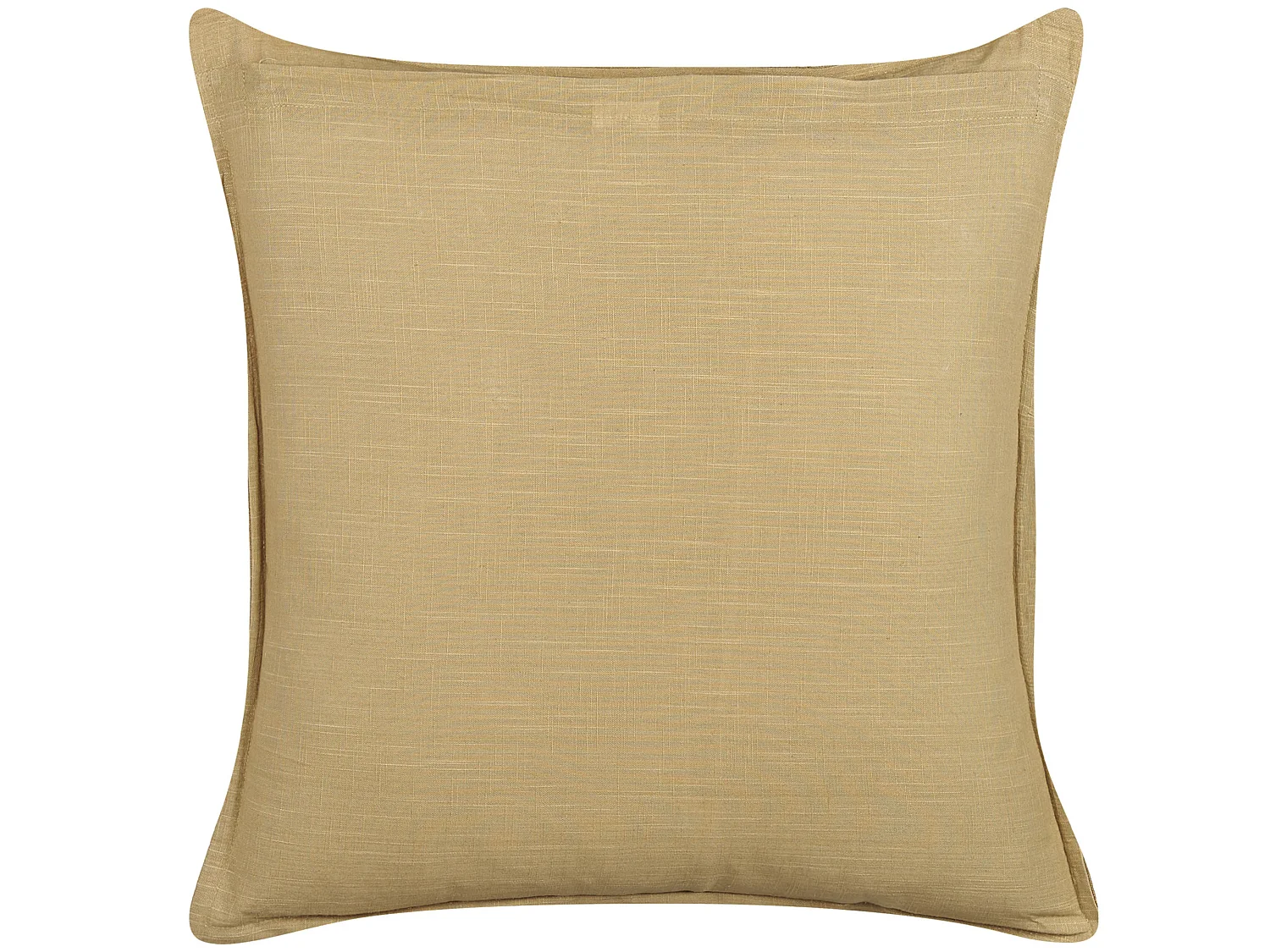 Set van 2 decoratieve kussens SUBULATA Linnen 45 x 45 cm Mosterdgeel Effen