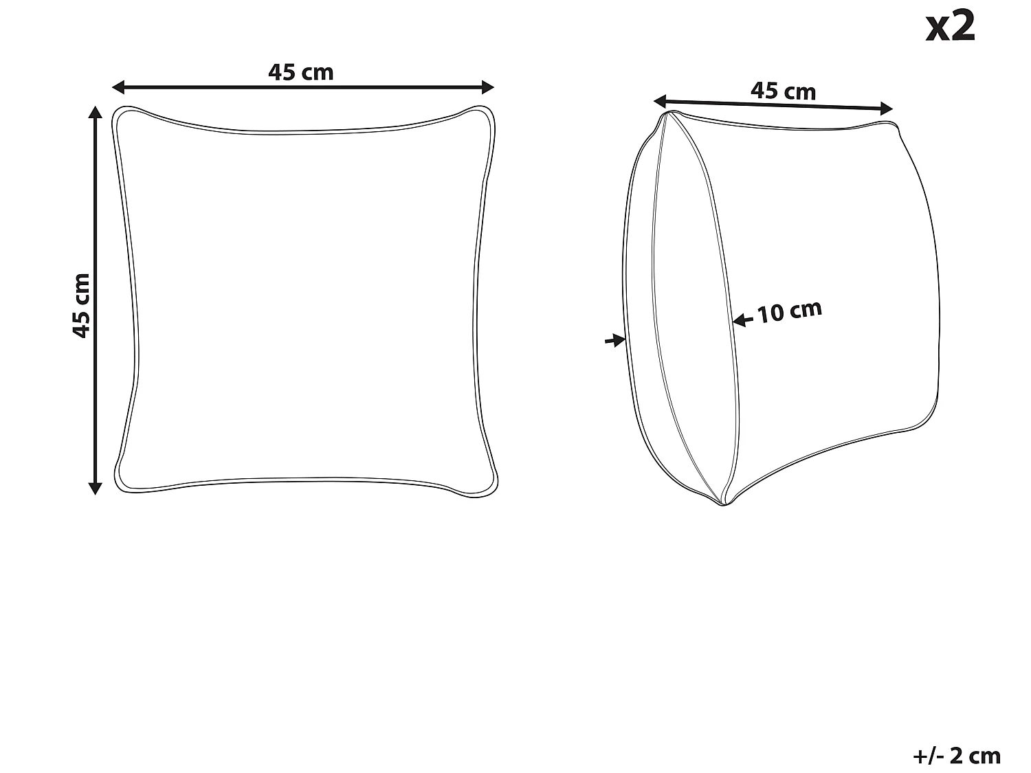 Set van 2 decoratieve kussens SUBULATA Linnen 45 x 45 cm Mosterdgeel Effen