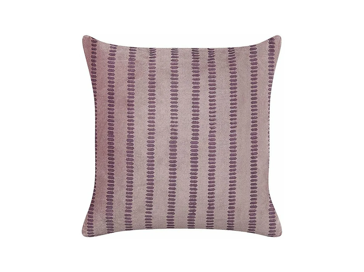 Coussin AGAPANTHUS Velours 45 x 45 cm Rose À rayure