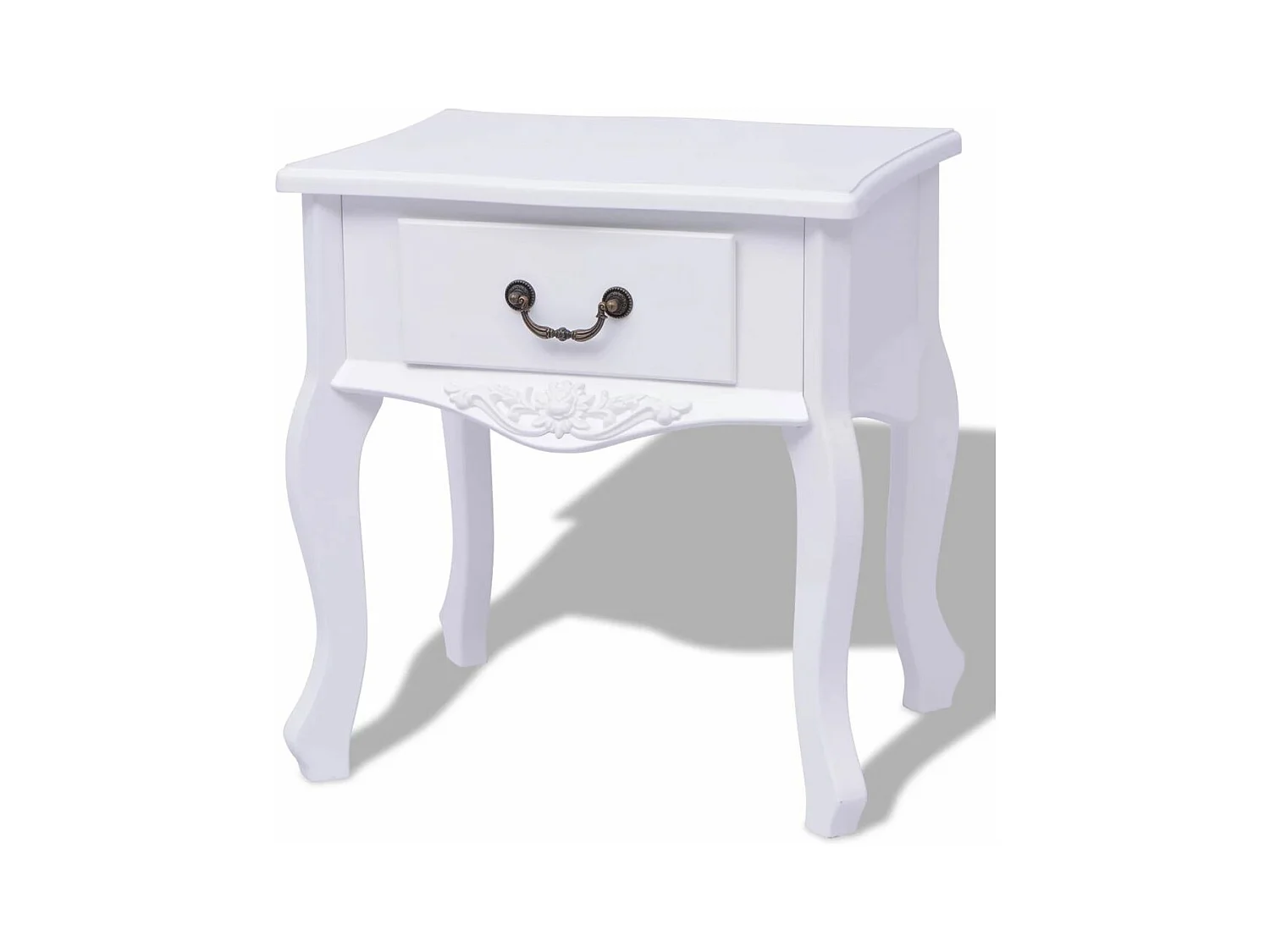 Table de nuit chevet effet bois blanche 43 x 33 x 45.5 cm 1402180