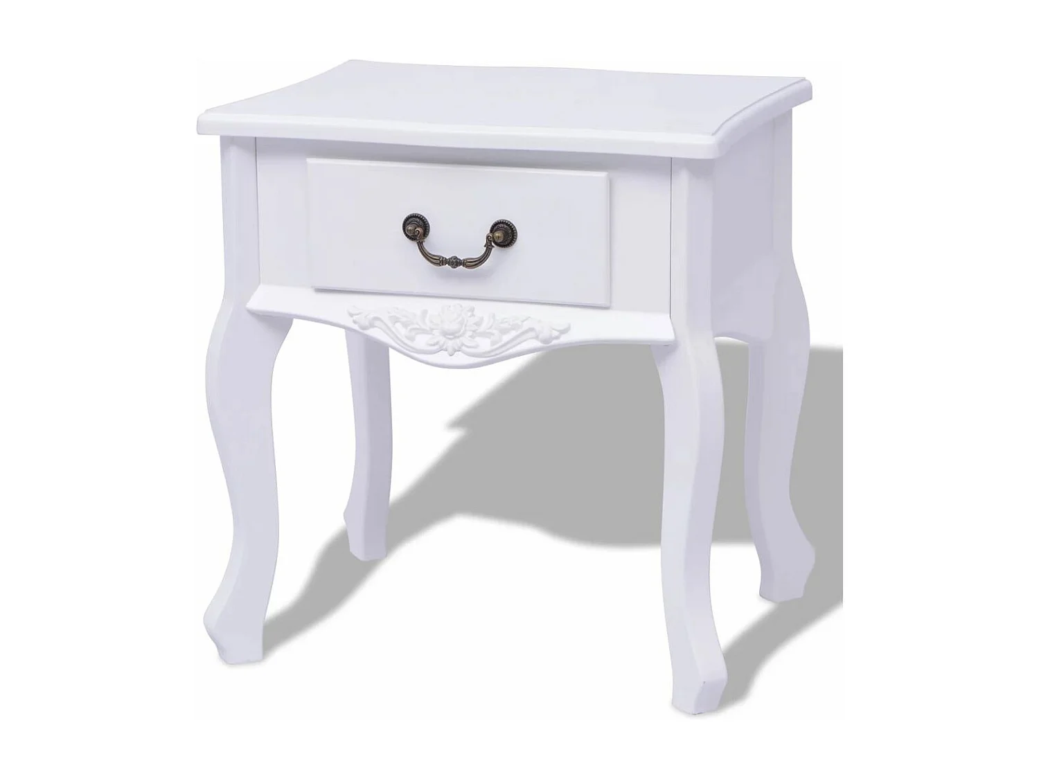Table de nuit chevet effet bois blanche 43 x 33 x 45.5 cm 1402180