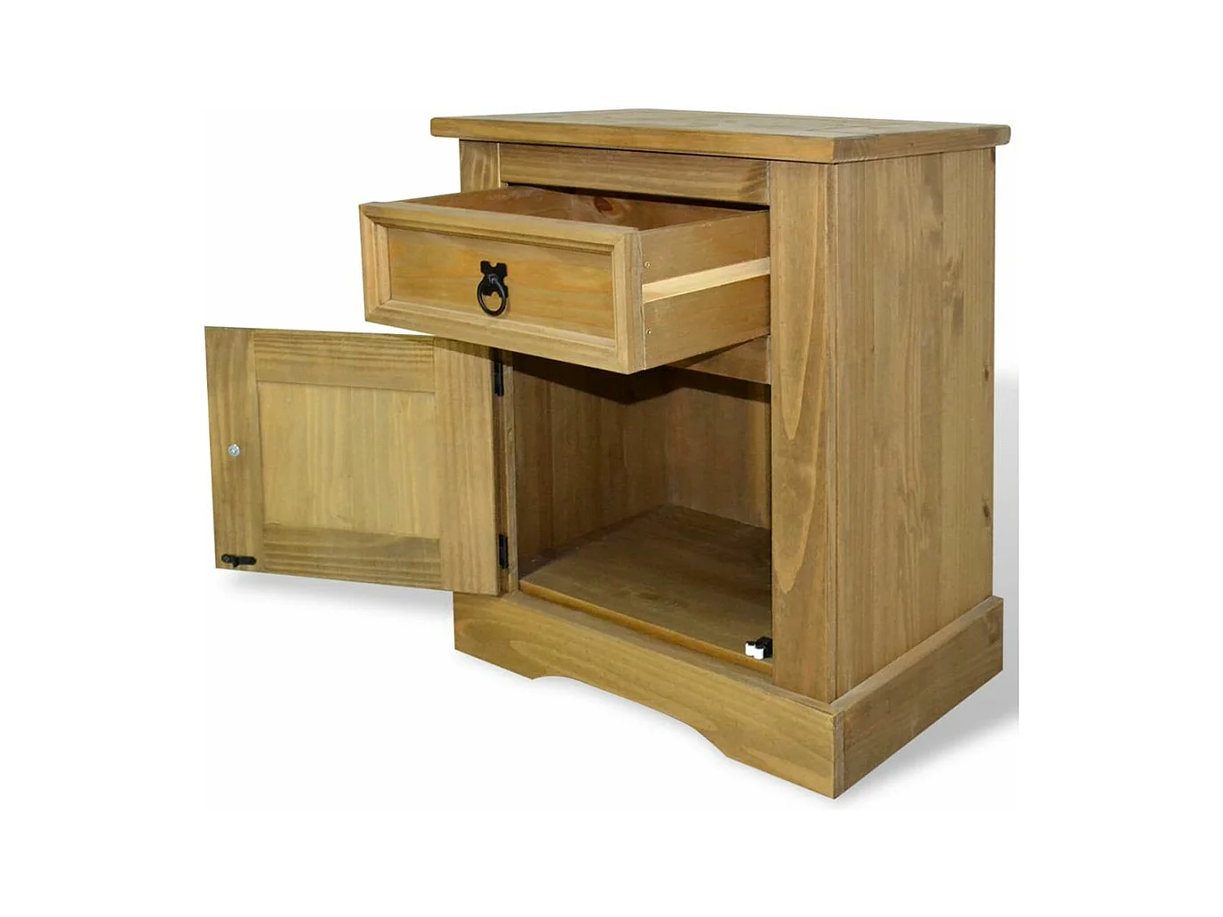 Mesita de noche, cómoda, armario, muebles de dormitorio, mesita de noche de pino mexicano, gama corona, 53 x 39 x 67 cm 1402113