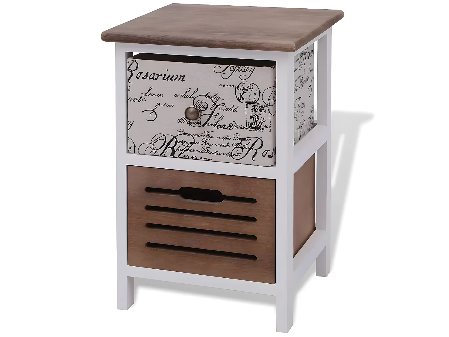 Mesita de noche de madera con dos cajones 30x28x46 cm 1402009