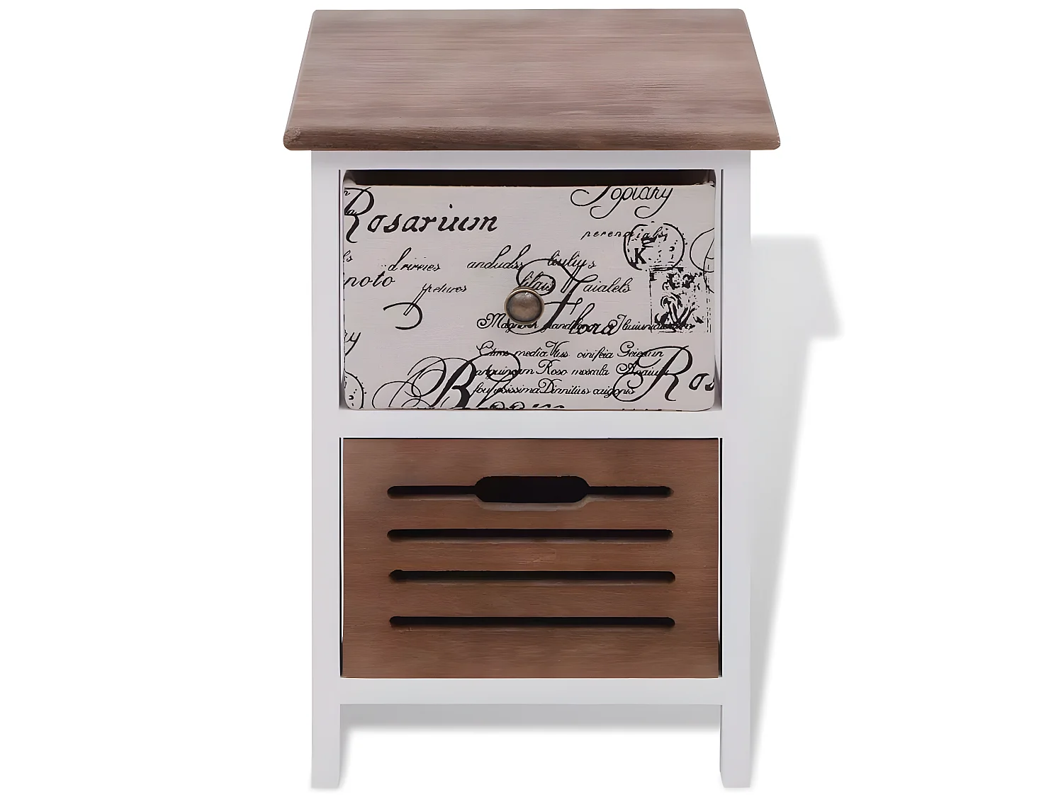 Mesita de noche de madera con dos cajones 30x28x46 cm 1402009