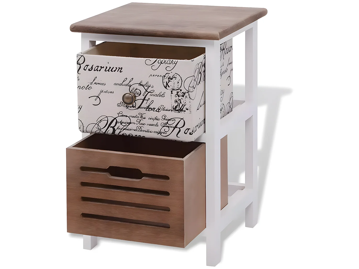 Mesita de noche de madera con dos cajones 30x28x46 cm 1402009