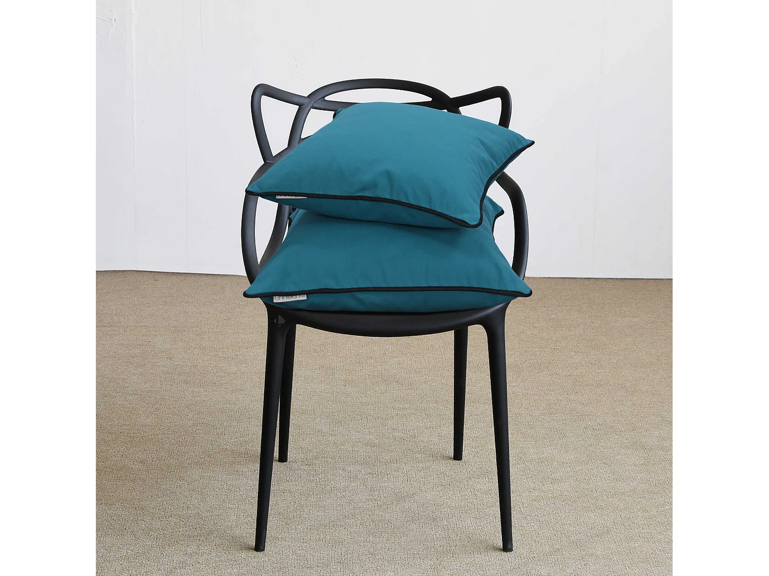 Housse de coussin 50x50 cm MONTSEGUR bleu Prusse