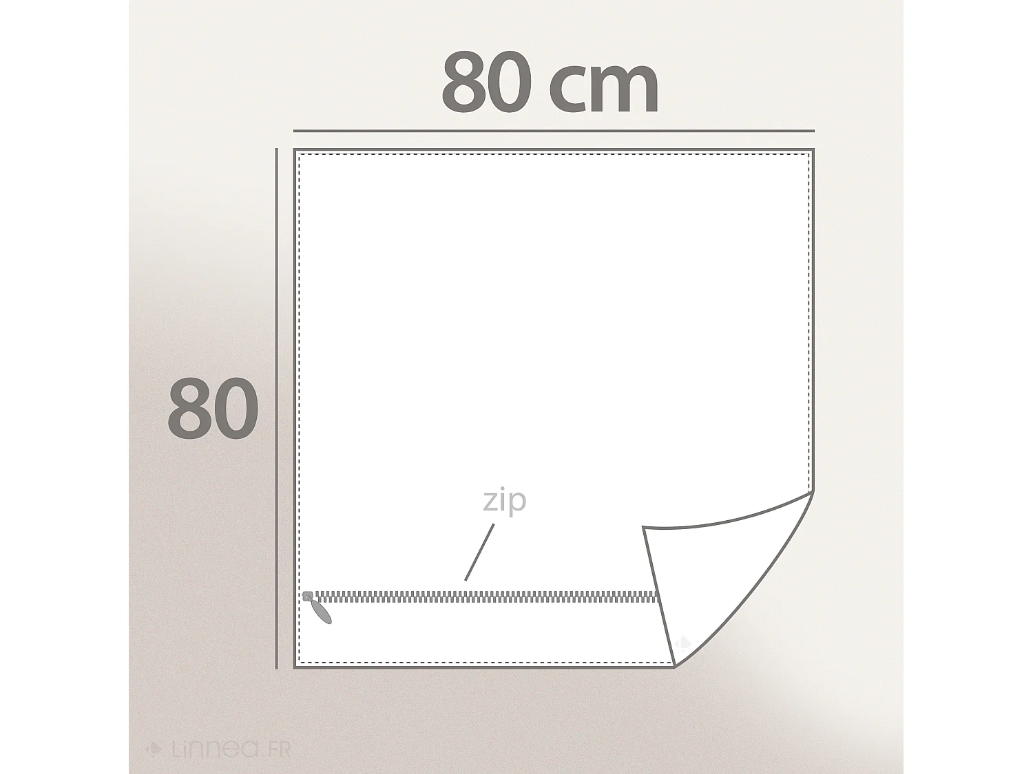 Housse de coussin 80x80 cm MONTSEGUR Blanc