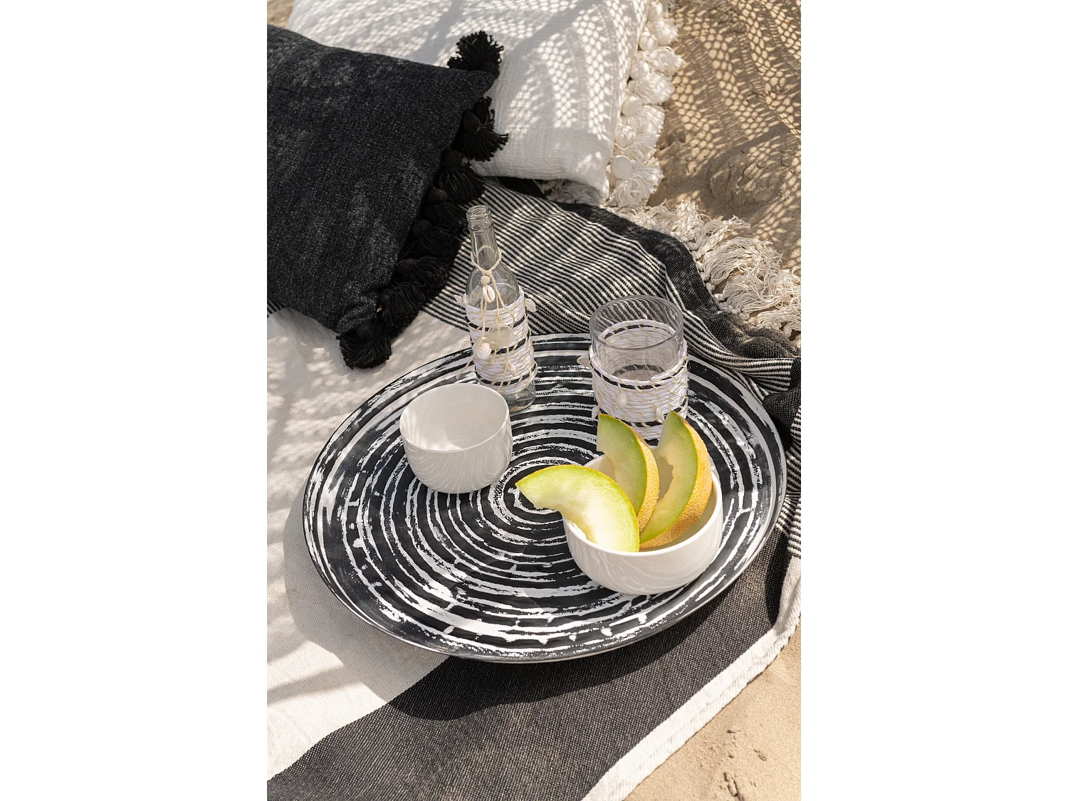 Plateau de Service en Métal "Lenzo" 51cm Noir